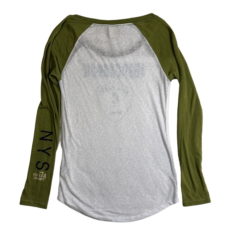 Abercrombie & Fitch Medium Green White Raglan Long Sleeve Shirt Tee Vintage NWOT - Picture 10 of 11